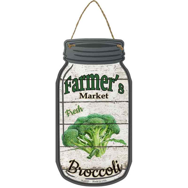 Broccoli Farmers Market Wholesale Novelty Metal Mason Jar Sign