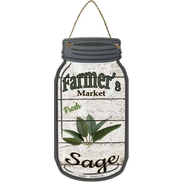 Sage Farmers Market Wholesale Novelty Metal Mason Jar Sign