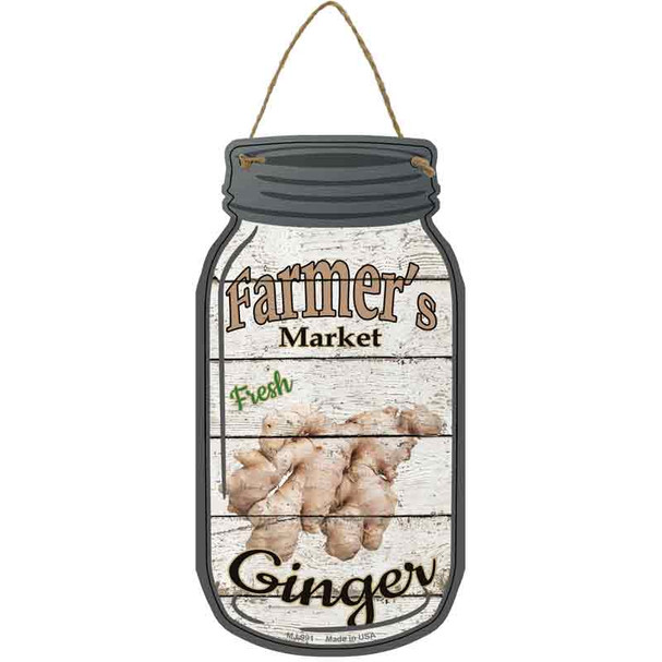 Ginger Farmers Market Wholesale Novelty Metal Mason Jar Sign