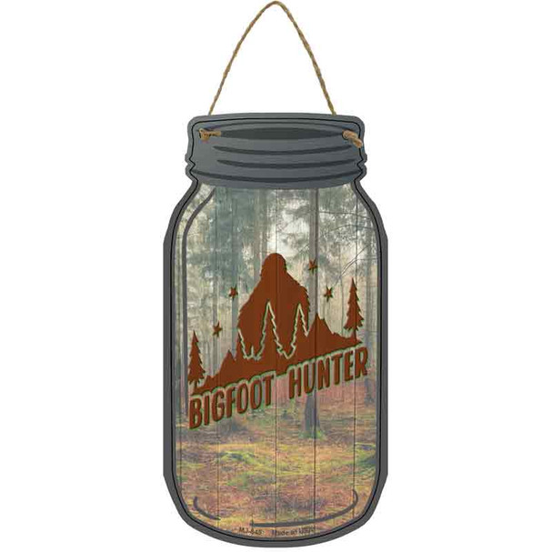 Bigfoot Hunter Woods Wholesale Novelty Metal Mason Jar Sign