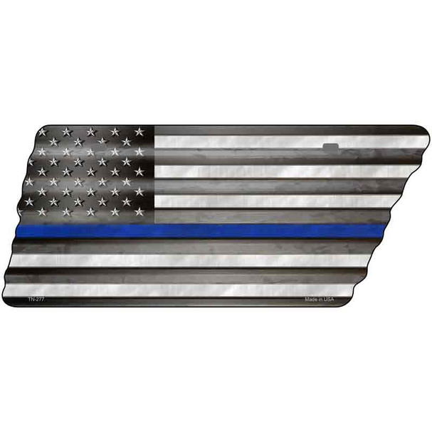 Thin Blue Line American Flag Wholesale Novelty Corrugated Effect Metal Tennessee License Plate Tag