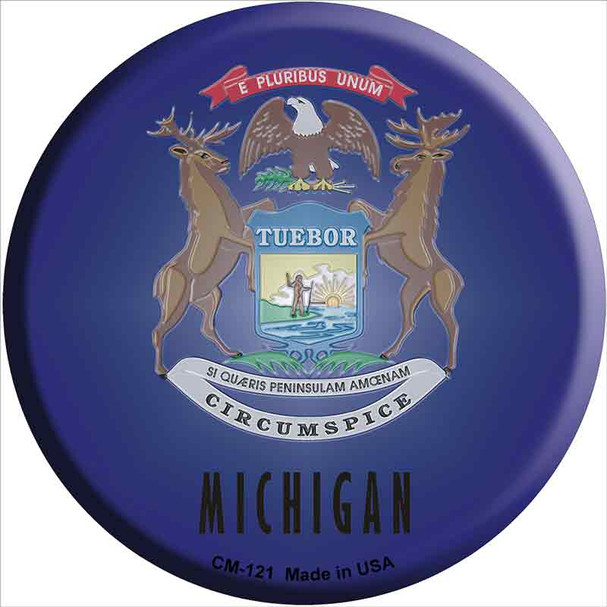 Michigan State Flag Wholesale Novelty Circle Coaster Set of 4