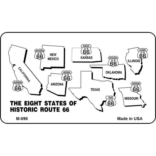 Route 66 Historic Eight Wholesale Novelty Metal Magnet
