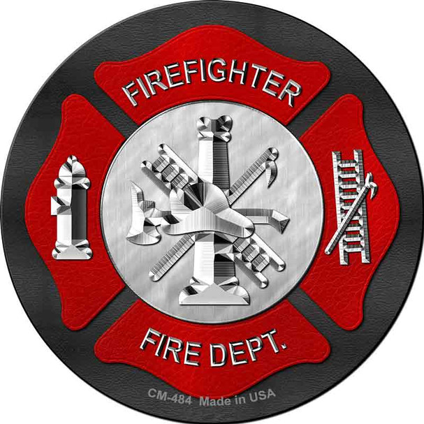 Firefighter Wholesale Novelty Circle Coaster Set of 4