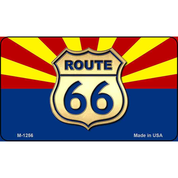 Route 66 With Arizona Flag Wholesale Novelty Metal Magnet