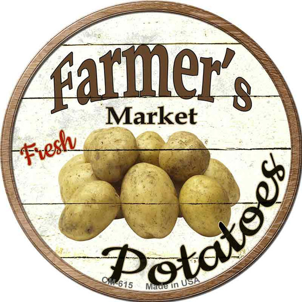 Farmers Market Potatoes Wholesale Novelty Circle Coaster Set of 4