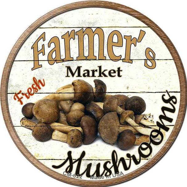 Farmers Market Mushrooms Wholesale Novelty Circle Coaster Set of 4
