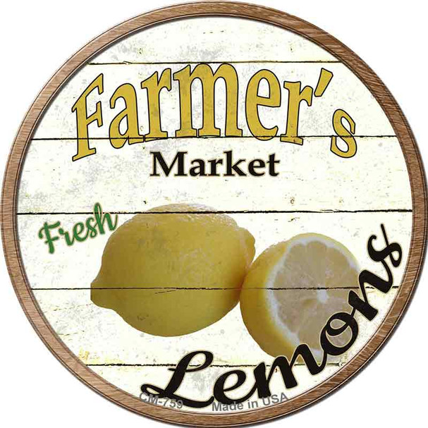 Farmers Market Lemons Wholesale Novelty Circle Coaster Set of 4