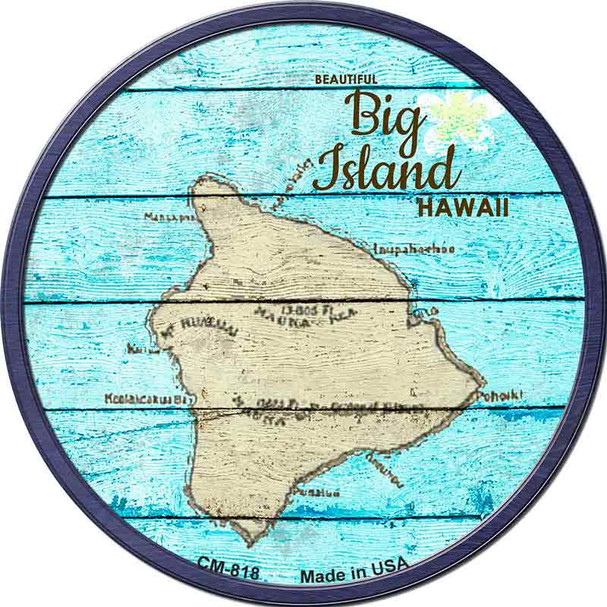 Big Island Hawaii Map Wholesale Novelty Circle Coaster Set of 4