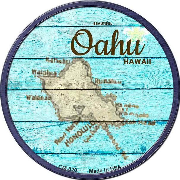 Oahu Hawaii Map Wholesale Novelty Circle Coaster Set of 4