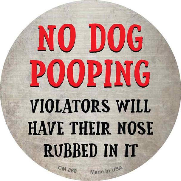 No Dog Pooping Wholesale Novelty Circle Coaster Set of 4