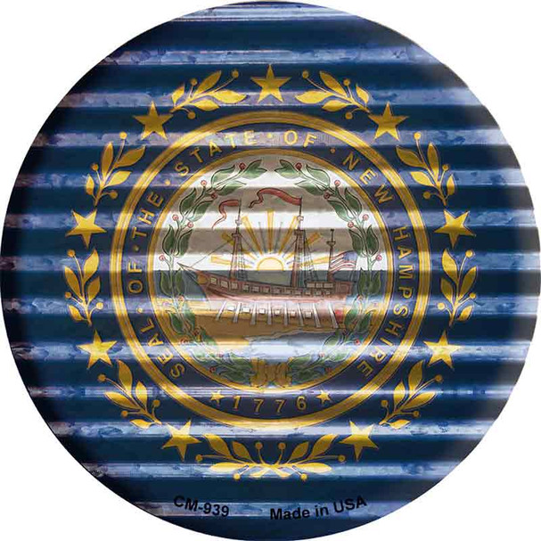 New Hampshire Flag Corrugated Effect Wholesale Novelty Circle Coaster Set of 4