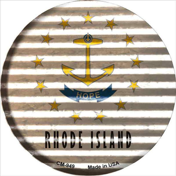 Rhode Island Flag Corrugated Effect Wholesale Novelty Circle Coaster Set of 4