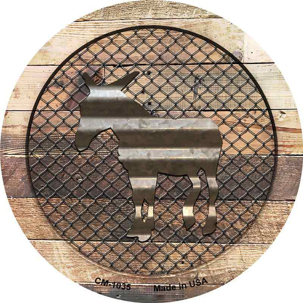 Corrugated DonKey Chain on Wood Wholesale Novelty Circle Coaster Set of 4