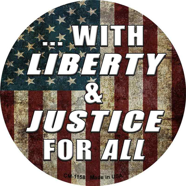 With Liberty and Justice Wholesale Novelty Circle Coaster Set of 4