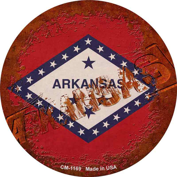 Arkansas Rusty Stamped Wholesale Novelty Circle Coaster Set of 4