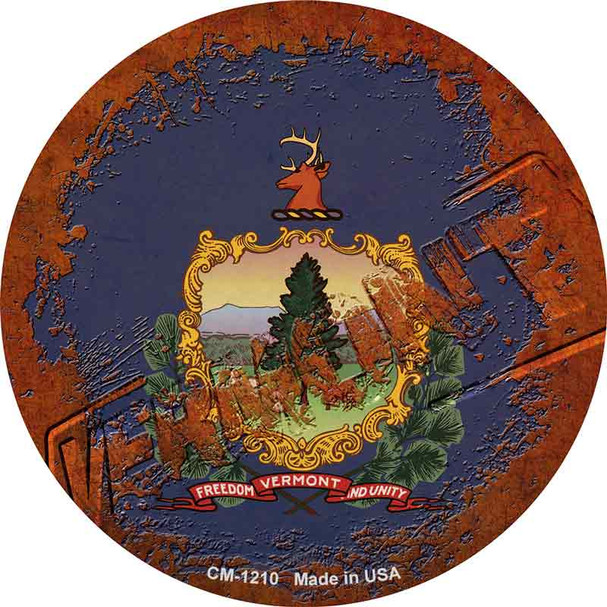 Vermont Rusty Stamped Wholesale Novelty Circle Coaster Set of 4