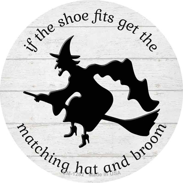 Matching Hat and Broom Witch Wholesale Novelty Circle Coaster Set of 4