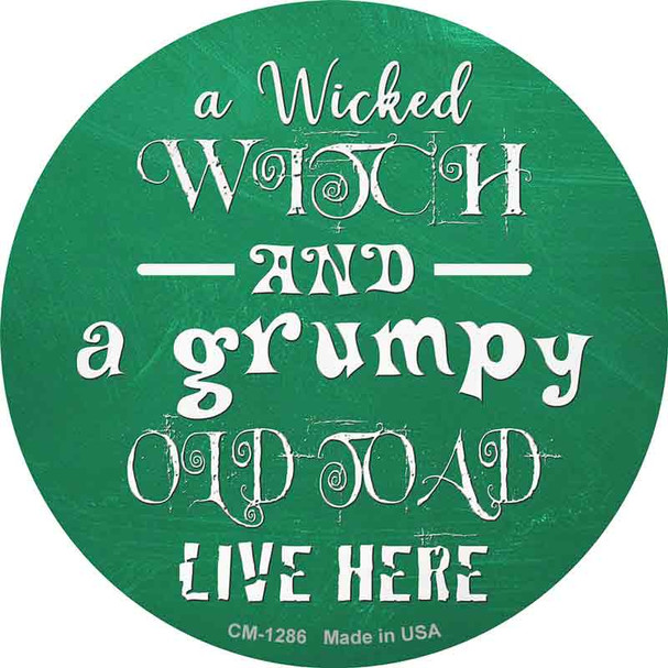 Wicked Witch and Grumpy Toad Wholesale Novelty Circle Coaster Set of 4