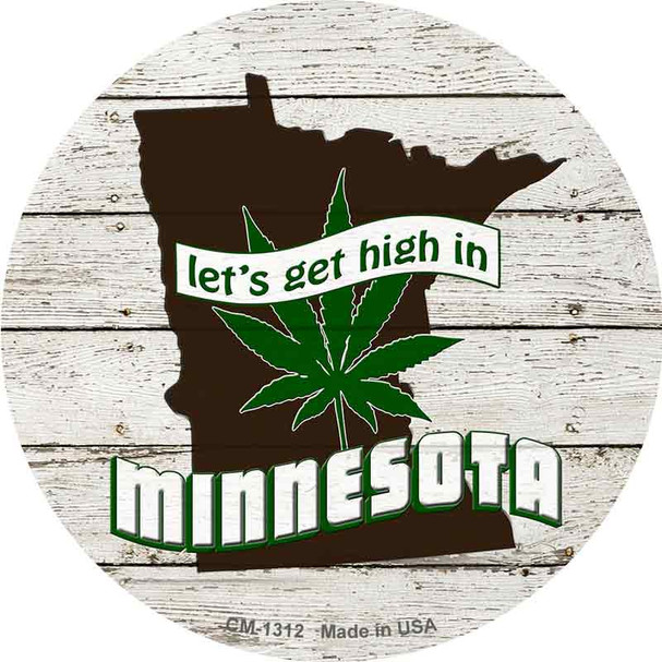 Lets Get High In Minnesota Wholesale Novelty Circle Coaster Set of 4