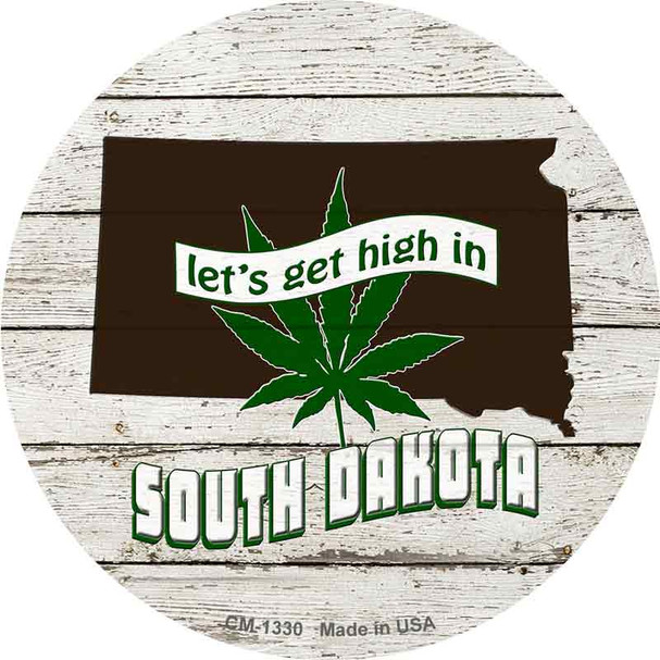 Lets Get High In South Dakota Wholesale Novelty Circle Coaster Set of 4