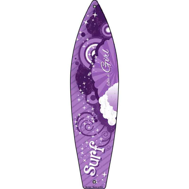 Surf Like A Girl Wholesale Metal Novelty Surfboard Sign