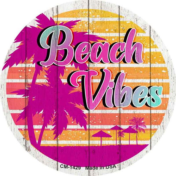 Beach Vibes Palm Wholesale Novelty Circle Coaster Set of 4