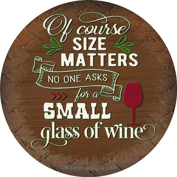 Size Matters Small Glass Wholesale Novelty Circle Coaster Set of 4