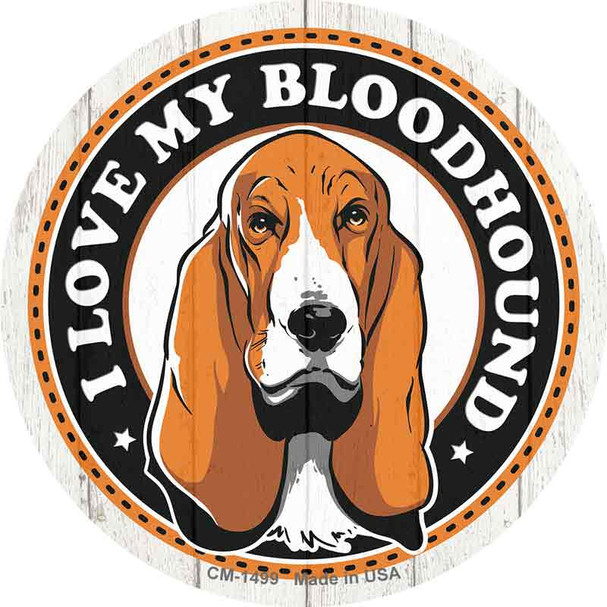 I Love My Bloodhound Color Wholesale Novelty Circle Coaster Set of 4