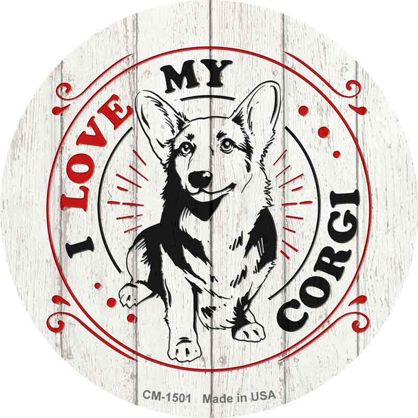 I Love My Corgi Wholesale Novelty Circle Coaster Set of 4