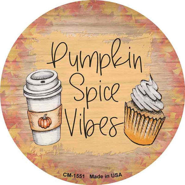 Pumpkin Spice Vibes Wholesale Novelty Circle Coaster Set of 4