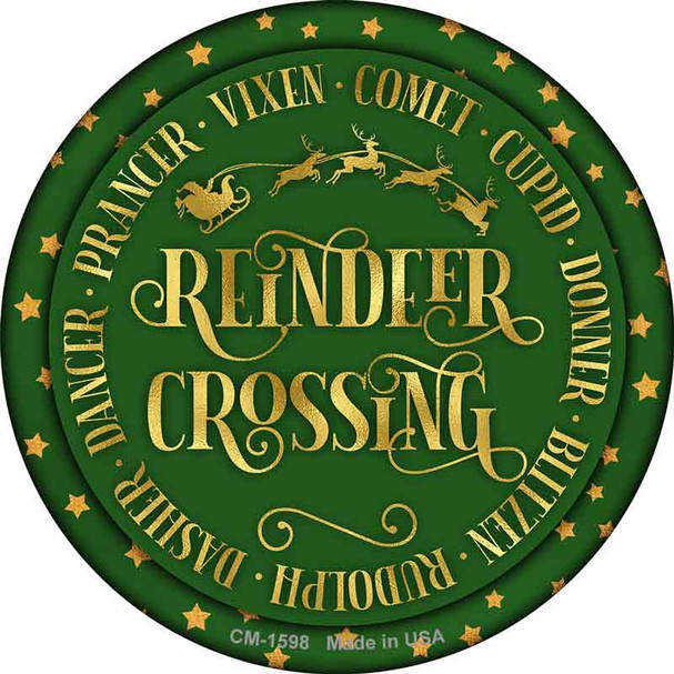 Reindeer Crossing Green Wholesale Novelty Circle Coaster Set of 4