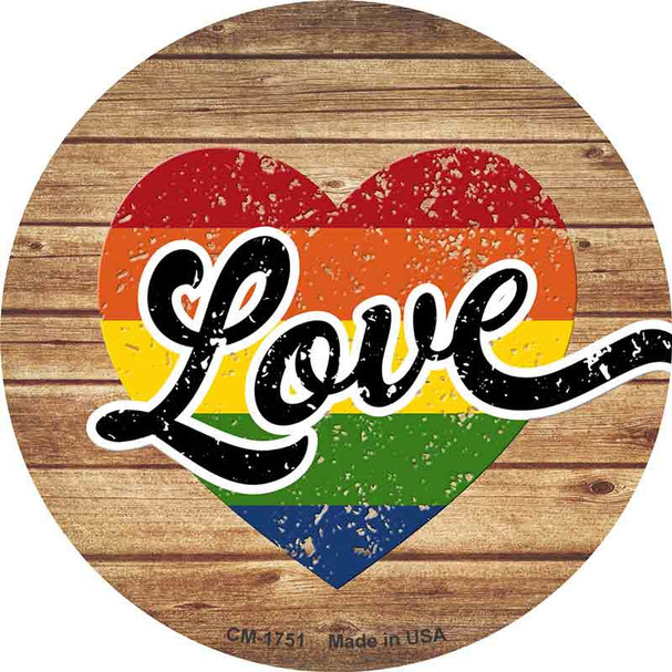 Love Heart On Wood Wholesale Novelty Circle Coaster Set of 4
