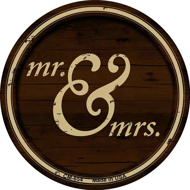 Mr and Mrs Dark Wood Wholesale Novelty Circle Coaster Set of 4