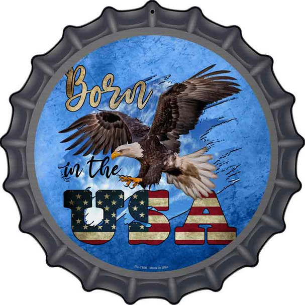 Eagle Born In The USA Blue Wholesale Novelty Metal Bottle Cap Sign