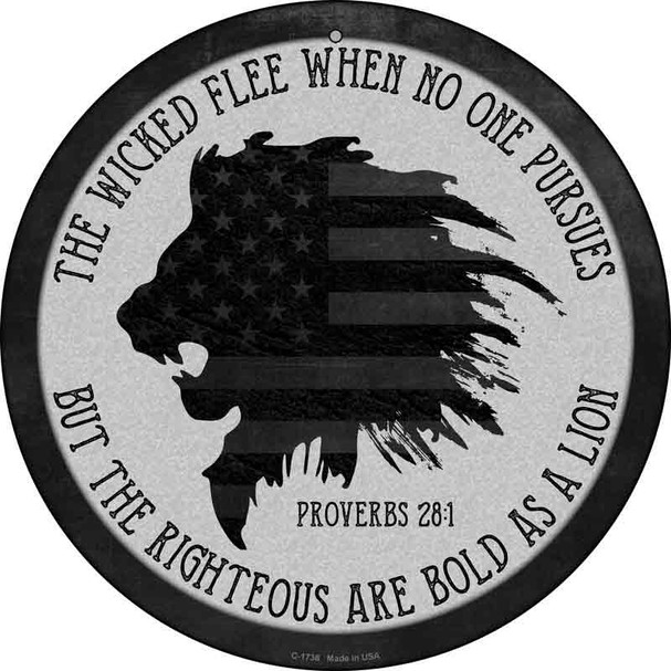 Righteous Are Bold Lion Wholesale Novelty Metal Circle Sign