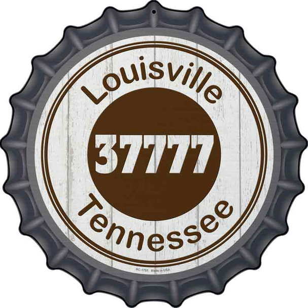 Louisville TN 37777 Brown Wholesale Novelty Metal Bottle Cap Sign