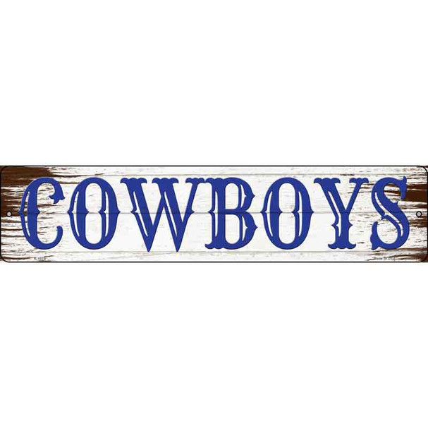 Cowboys Blue Wooden Wholesale Novelty Metal Street Sign