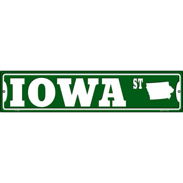 Iowa St Silhouette Wholesale Novelty Metal Street Sign