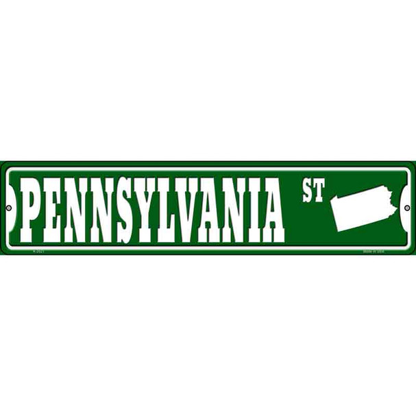 Pennsylvania St Silhouette Wholesale Novelty Metal Street Sign