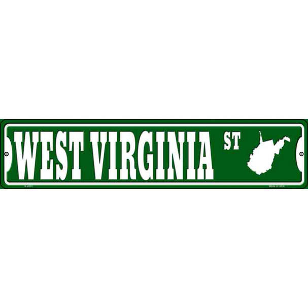 West Virginia St Silhouette Wholesale Novelty Metal Street Sign