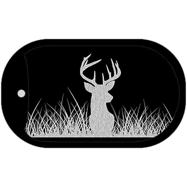 Deer Black Brushed Chrome Wholesale Novelty Metal Dog Tag Necklace