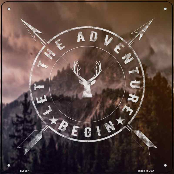 Let The Adventure Begin Wholesale Novelty Metal Square Sign