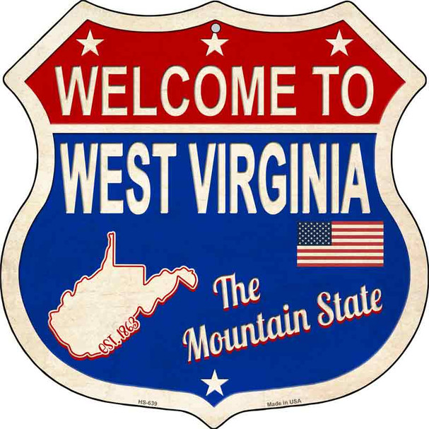 West Virginia Established Wholesale Novelty Metal Highway Shield