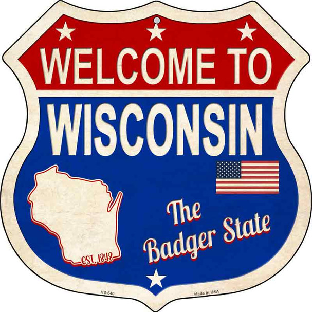 Wisconsin Established Wholesale Novelty Metal Highway Shield