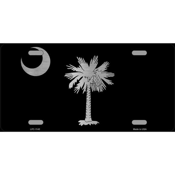 Palmetto Flag Brushed Chrome Wholesale Novelty Metal License Plate