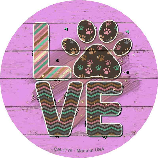 Love Paw Print Wholesale Novelty Circle Coaster Set of 4