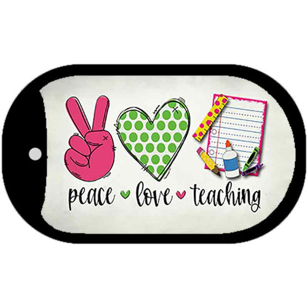 Peace Love Teaching Wholesale Novelty Metal Dog Tag Necklace