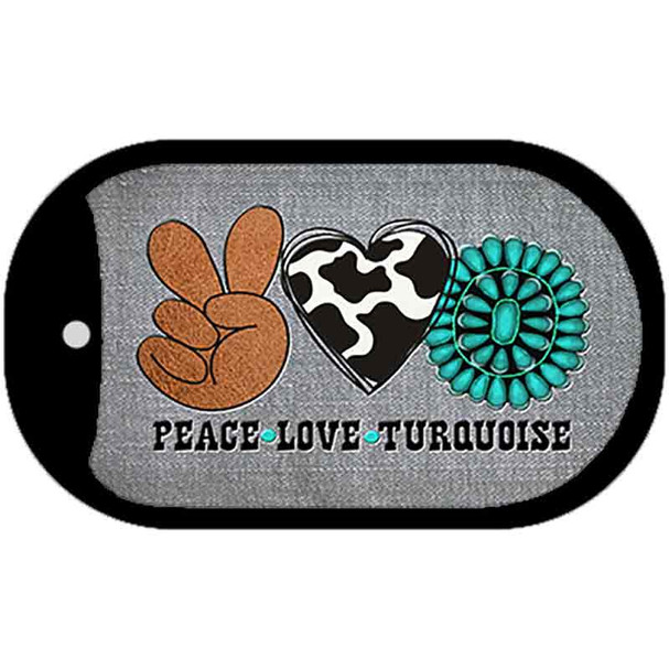 Peace Love Turquoise Wholesale Novelty Metal Dog Tag Necklace