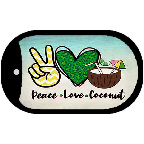 Peace Love Coconut Wholesale Novelty Metal Dog Tag Necklace
